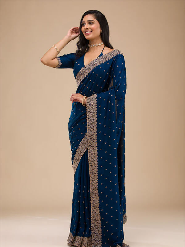 Navy Blue Designer Saree